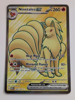 Ninetales ex 186/165 Ultra Rare Full Art Pokemon TCG Scarlet and Violet 151 VLP - Image 1