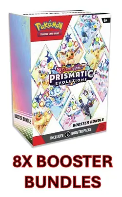 Pokemon TCG SV8.5 Prismatic Evolutions Booster Bundle Lot - 8 Bundles Sealed - Image 2