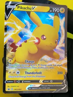 Pokemon TCG Pikachu V SWSH Black Star Promos SWSH061 Holo Promo NM - Image 1