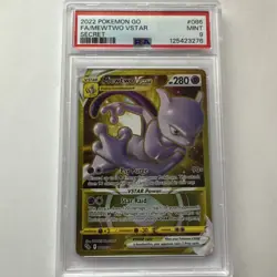 2022 Pokemon Go Mewtwo VSTAR Gold Secret Rare FA #86 - PSA 9 - Image 1