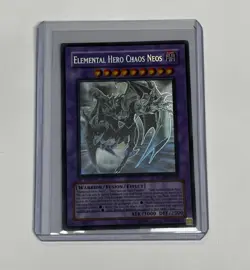 Yugioh Elemental Hero Chaos Neos GLAS-EN036 Ghost Rare 1st Edition LP - Image 1