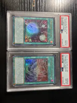 2021 Yu-Gi-Oh! Cyber Strike Holo PSA 8 Graded Lot (2) Spell Card 1st Edition - Image 1