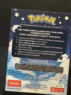 🌎 Pokemon Shiny Koraidon or Miraidon CODE CARD Gamestop - SENT FAST 🌎 - Image 2