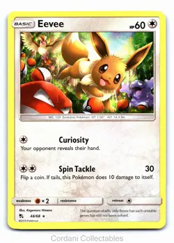 Eevee 48/68 - Hidden Fates - Holo Rare Pokemon Card - Near Mint - Image 1