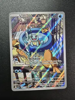 Pokemon TCG Stellar Crown Squirtle Full Art Illustration Card 148/142 NM - Image 1