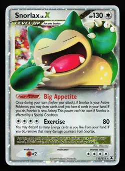 Snorlax Lv.X 111/111 Holo Rare Rising Rivals Pokemon Card - Image 1