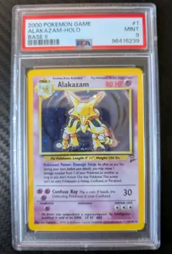 PSA 9 2000 Pokemon TCG Alakazam Base Set 2 Holo Rare Card 1/130 - Image 2