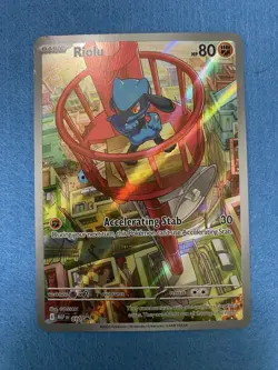 Riolu Mega Evolution Promo Pokemon TCG Card Full Art Holo - Image 1