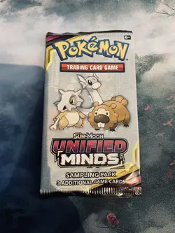 Pokemon Unidied Minds Sampling Sample Preview Fun 3 Cards Sealed Booster Pack - Image 1