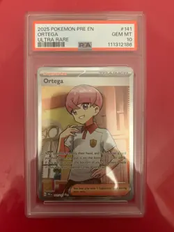 PSA 10 2025 Pokemon PRE EN Ortega Ultra Rare #141 GEM MINT Slab - Image 1