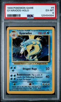 1999 POKEMON GAME #6 GYARADOS-HOLO PSA 6 - Image 1