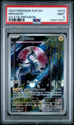 2023 Pokemon SVP Black Star Promo 013 Miraidon Scarlet & Violet ETB PSA 9 Mint - Image 3