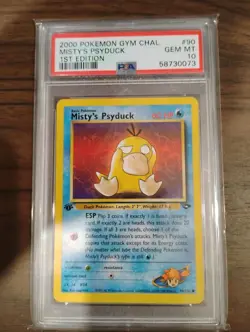 Pokemon Misty's Psyduck 1st Edition PSA 10 90/132 Gym Challenge - Image 1