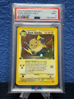 2000 POKEMON ROCKET 1ST EDITION #83 DARK RAICHU-HOLO PSA 9 - Image 1