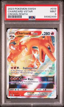 Pokemon TCG Charizard VSTAR 019/159 Crown Zenith Holo PSA 9 Mint - Image 1