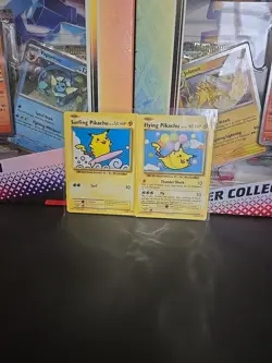 Pokemon TCG - Flying Pikachu & Surfing Pikachu Secret Rare Set XY Evolutions - Image 1