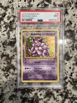Pokemon TCG Evolutions Holo Rare Nidoking 45/108 XY PSA 9 - Image 1