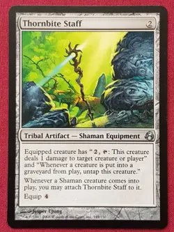 Magic The Gathering MORNINGTIDE THORNBITE STAFF artifact card MTG - Image 1