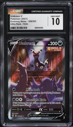 CGC 10 Umbreon V Full Art Evolving Skies 2021 Pokemon Card #189 - Image 1