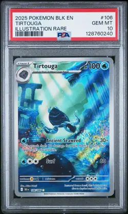PSA 10 Tirtouga Illustration Rare Black Bolt 106/86 Pokemon Card - Image 1