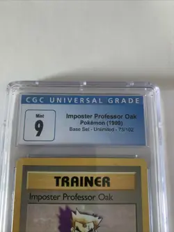 Imposter Professor Oak 73/102 Base Set Pokemon Card CGC 9 | Vintage WOTC Era - Image 3