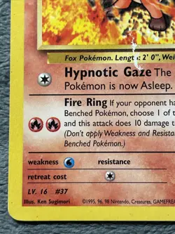 Brock’s Vulpix 37/132 Gold W Stamp 2000 Vintage Pokemon Card - Image 4