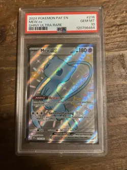 Pokemon Card Shiny Mew EX Paldean Fates Holo Ultra Rare PSA 10 Gem Mint 216/091 - Image 1