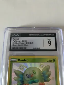 2019 Pokemon Hidden Fates Rowlet Shiny Vault #SV2 CGC 9 | Rare Holo Card - Image 4