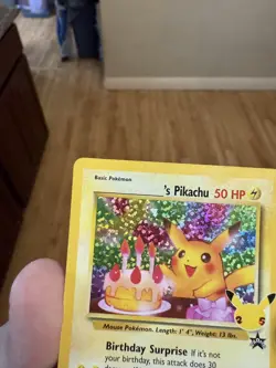 Happy Birthday Pikachu Holo 24 Celebrations Birthday Pokemon Card NM - Image 2