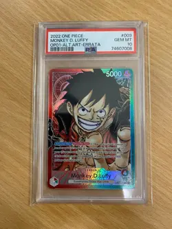 Monkey.D.Luffy Errata (OP01-003 L) PSA 10 - One Piece Card Game - Image 1