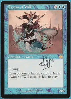 Avatar of Will Prophecy NM Blue Rare SIGNED MAGIC MTG CARD (ID# 294651) ABUGames - Image 1