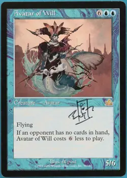 Avatar of Will Prophecy NM Blue Rare SIGNED MAGIC MTG CARD (ID# 294657) ABUGames - Image 1