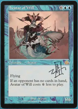 Avatar of Will Prophecy NM Blue Rare SIGNED MAGIC MTG CARD (ID# 294654) ABUGames - Image 1