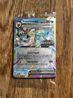 Vaporeon Ex Stamped Pokemon Prismatic Evolutions Promo Surprise Box Sealed - Image 2