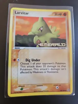 2005 Pokemon EX Emerald Larvitar Reverse Holo #52/106 - Image 1
