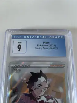 Piers Shining Fates 069/072 Pokemon CGC 9 GEM MINT Full Art Trainer - Image 3