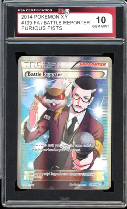 2014 Pokemon Furious Fists #109 Battle Reporter Full Art KSA 10 Gem Mint - Image 1