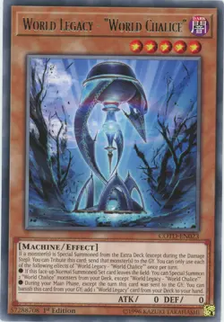 Yugioh World Legacy-"World Chalice" COTD-EN023 Rare 1st Ed NM x3 Play Set - Image 1