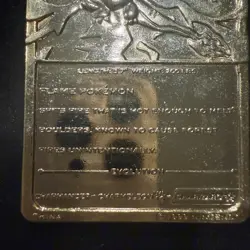 1999 Pokemon Charizard 23K Gold-Plated Metal Card Burger King Collectible - Image 3
