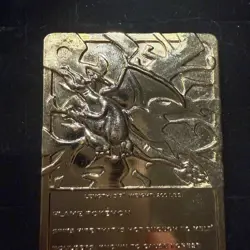 1999 Pokemon Charizard 23K Gold-Plated Metal Card Burger King Collectible - Image 4