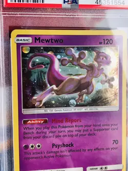 2019 Mewtwo~Holo Black Star Promo Hidden Fates Pin Coll~SM214 PSA 9 Mint Card - Image 2