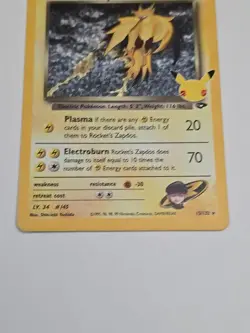 Pokemon TCG Celebrations Rockets Zapdos Holo Card 15/132 Near Mint Condition - Image 3