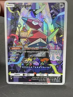 TCG Pocket Porygon Custom Textured Holo Fanart Card Pokemon - Image 1