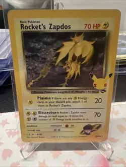 Rocket's Zapdos 15/132 Celebrations Holo Rare Pokemon TCG Card NM - Image 1