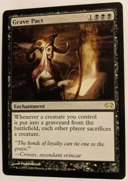 MTG English Magic Card Near Mint GRAVE PACT from Planechase - Image 1