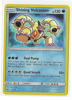 Shining Volcanion 27/73 Pokemon Card Ultra Rare Shining Legends Pokemon TCG LP - Image 1