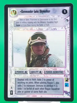 SWCCG LIGHT SIDE COMMANDER LUKE SKYWALKER REFLECTIONS FOIL CARD BLACK BORDER - Image 1