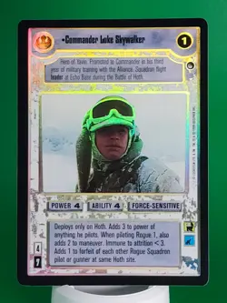 SWCCG LIGHT SIDE COMMANDER LUKE SKYWALKER REFLECTIONS FOIL CARD BLACK BORDER - Image 4