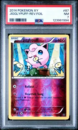 Jigglypuff XY Base Set 87/146 Reverse Holo Pokemon Card TCG - PSA 7 - Image 1
