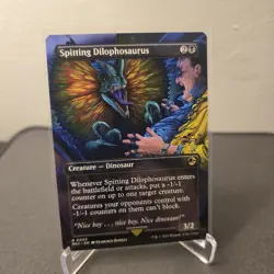 MTG Spitting Dilophosaurus 3 Borderless Regular Rare Jurassic World REX - Image 1